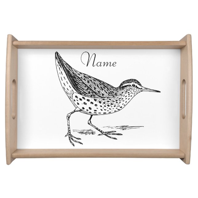 Sandpiper Shorebird Thunder_Cove Serving Tray (Front)