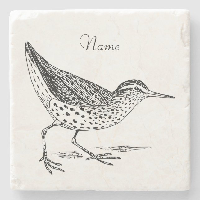 Sandpiper Shorebird Thunder_Cove Stone Coaster (Front)