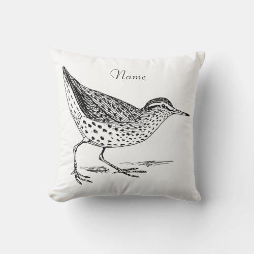 Sandpiper Shorebird Thunder_Cove Throw Pillow