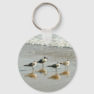 Sandpipers at the ocean's edge keychain