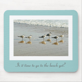 Sandpipers at the ocean's edge mouse pad
