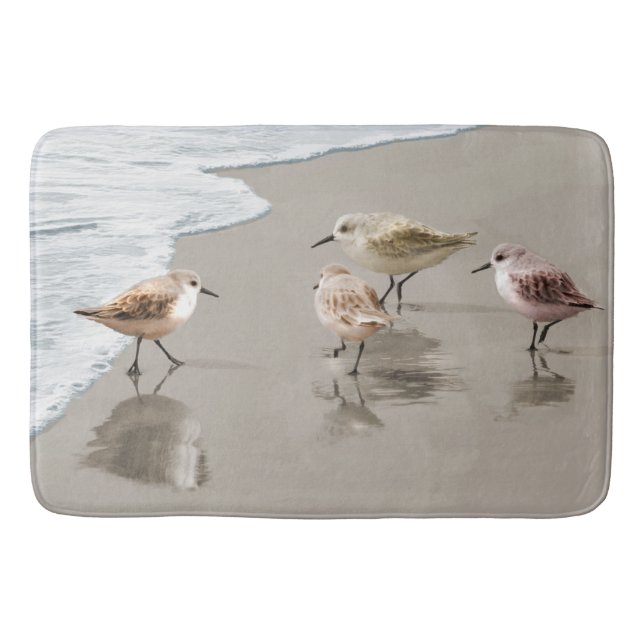Sandpipers at the Shoreline Bathroom Mat (Front)