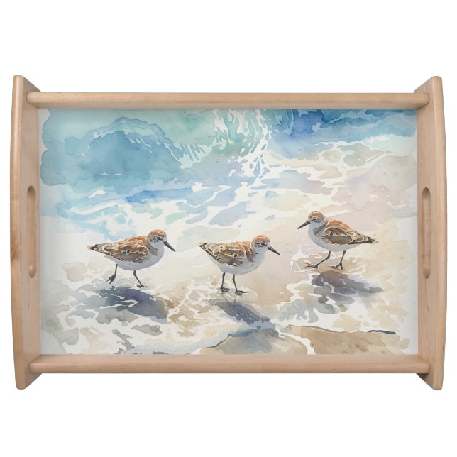 Sandpipers Beach Art Serving Tray (Front)
