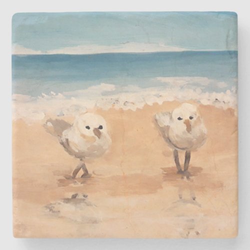 Sandpipers by the Sea Shore Stone Coaster