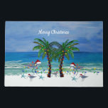 Sandpipers Christmas beach door floormat rug. Doormat<br><div class="desc">Santa sandpipers coastal Christmas Holiday doormat,  floormat rug for indoor or outdoor with non-skid backing. Original art design,  this Santa sandpipers beach birds beach house floor mat for the Holidays is sure to bring fun and festive decor to your home. Great gift item also. Available in several sizes.</div>