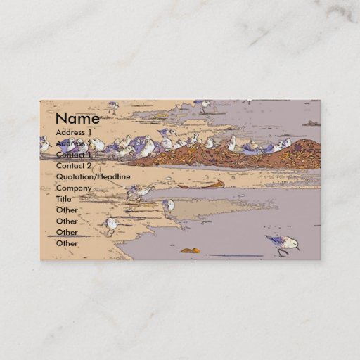 Customizable Sandpipers Digital Business Card