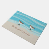 Sandpipers on Beach Family Name in the Sand Doormat (Angled)