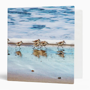 Sandpipers Running Along The Beach Binder