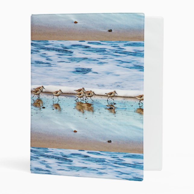 Sandpipers Running Along The Beach Mini Binder (Front/Inside)