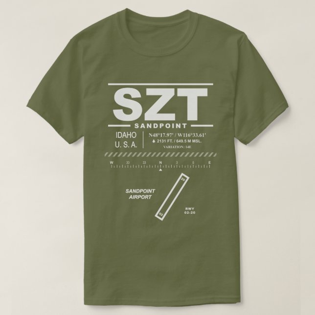 Sandpoint Airport SZT T-Shirt (Design Front)