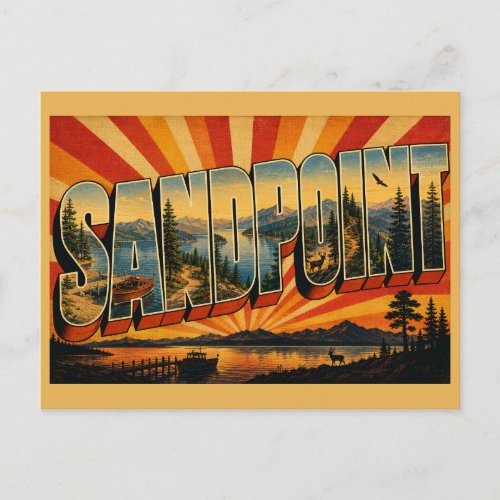 Sandpoint Idaho Lake Pend Oreille Mountain Forest Postcard