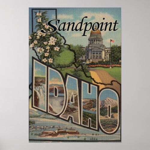 Sandpoint Idaho _ Large Letter Scenes Poster