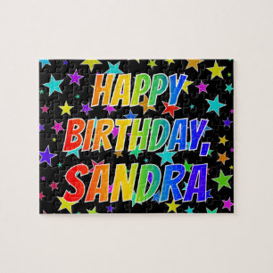 "SANDRA" First Name, Fun "HAPPY BIRTHDAY" Jigsaw Puzzle