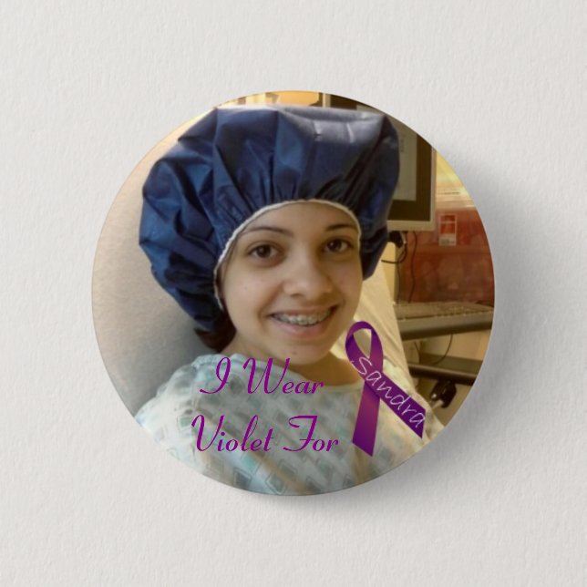 sandra, I Wear Violet For Pinback Button (Front)