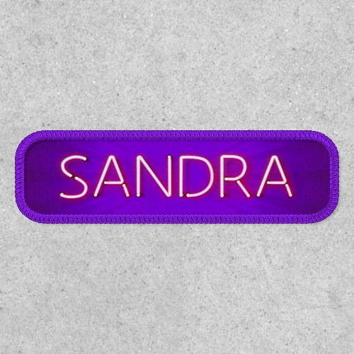 Sandra name in glowing neon lights patch