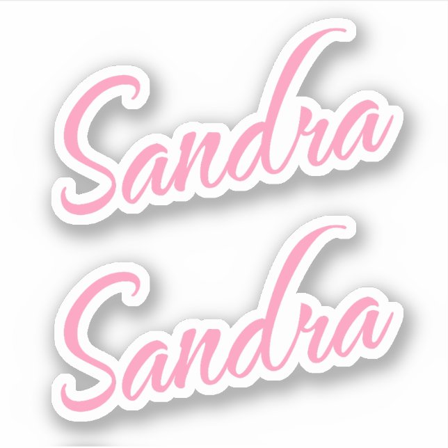 Sandra Name in Pink x2 Sticker (Front)