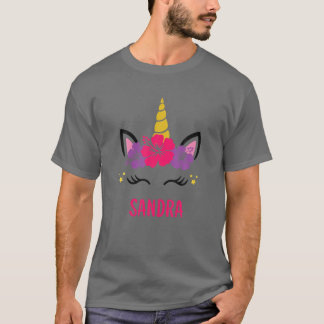 SANDRA Personalised Unicorn Face T-Shirt