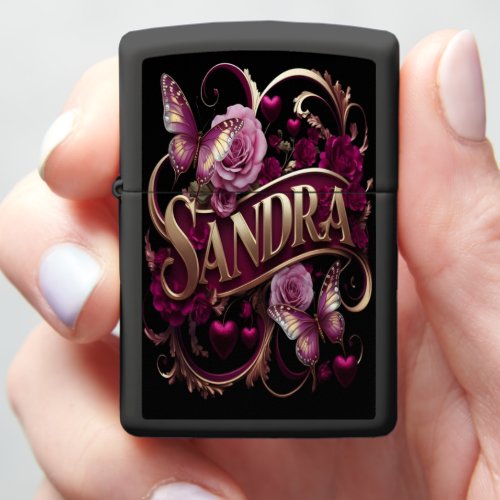 Sandras Floral Emblem Zippo Lighter