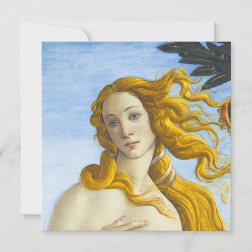 Sandro Botticelli _ Birth of Venus Close_up Invitation
