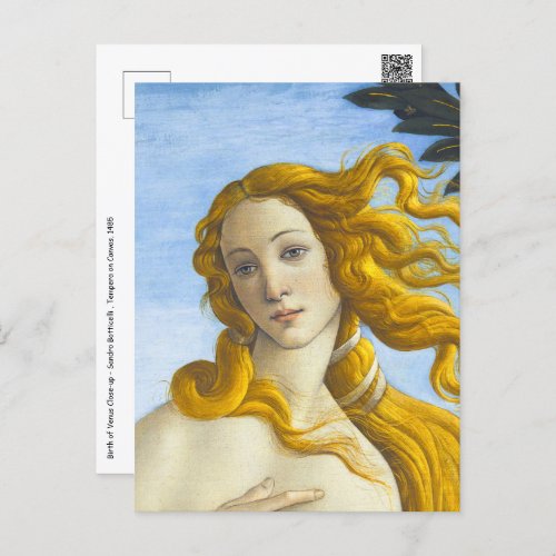 Sandro Botticelli _ Birth of Venus Close_up Postcard