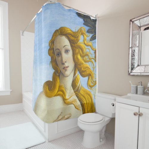 Sandro Botticelli _ Birth of Venus Close_up Shower Curtain