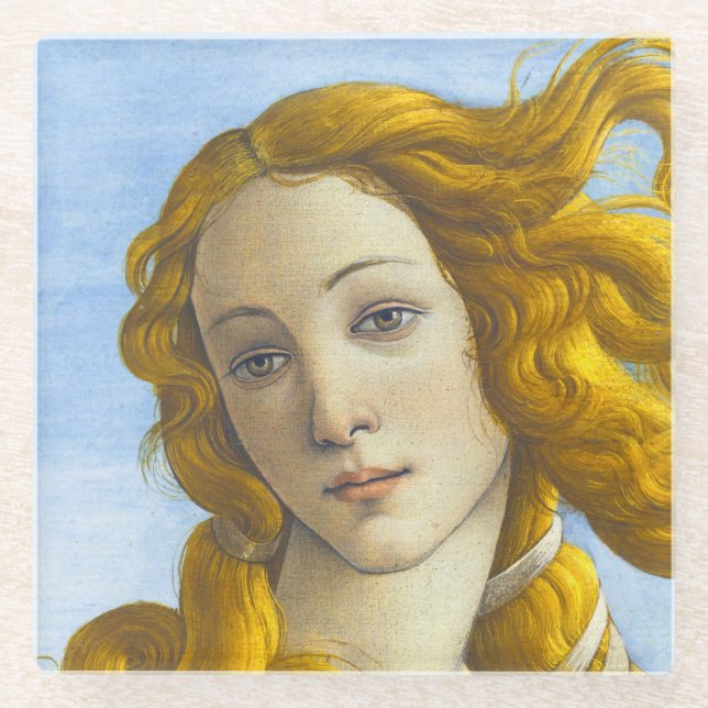Sandro Botticelli - Birth of Venus Detail Glass Coaster (Front)