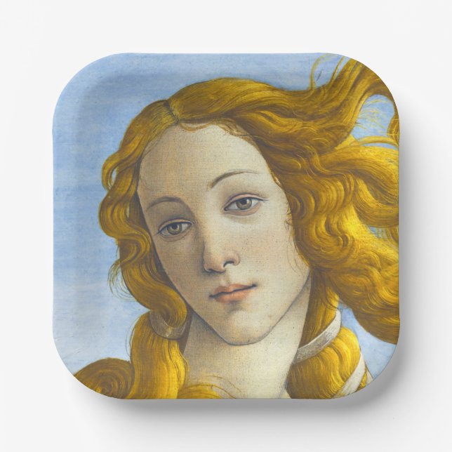 Sandro Botticelli - Birth of Venus Detail Paper Plates (Front)