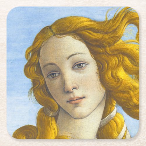 Sandro Botticelli _ Birth of Venus Detail Square Paper Coaster