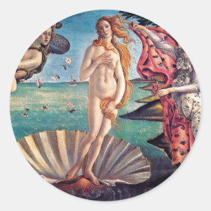 Sandro Botticelli - Birth of Venus - Fine Art Classic Round Sticker