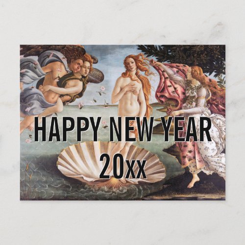 Sandro Botticelli _ Birth of Venus Happy New Year Postcard