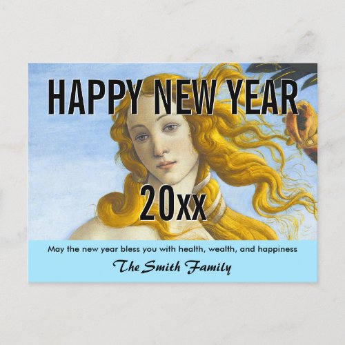 Sandro Botticelli _ Birth of Venus Happy New Year Postcard