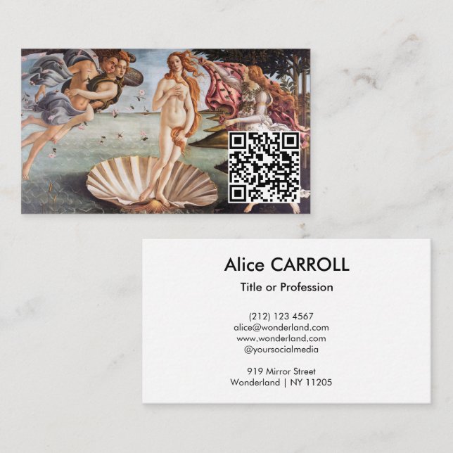 Sandro Botticelli - Birth of Venus - QR Code Business Card (Front/Back)