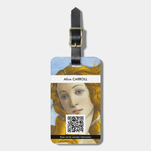 Sandro Botticelli _ Birth of Venus _ QR Code Luggage Tag