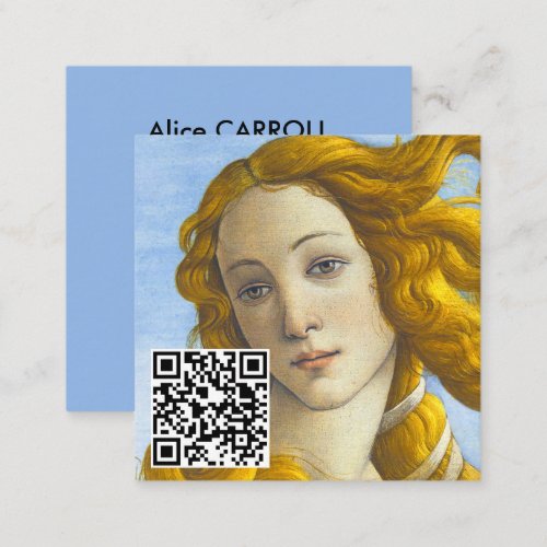 Sandro Botticelli _ Birth of Venus _ QR Code Square Business Card