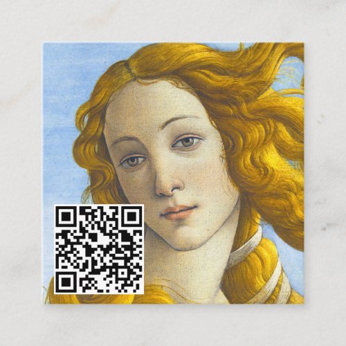 Sandro Botticelli _ Birth of Venus _ QR Code Square Business Card