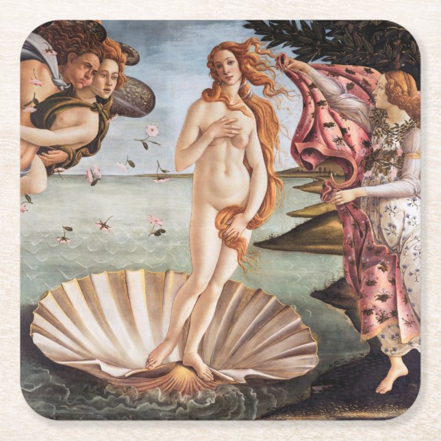 Sandro Botticelli - Birth of Venus Square Paper Coaster (Front)