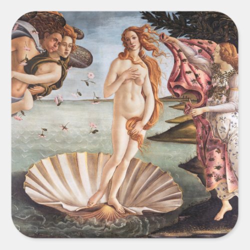 Sandro Botticelli _ Birth of Venus Square Sticker