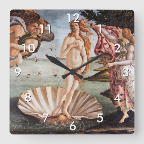 Sandro Botticelli _ Birth of Venus Square Wall Clock