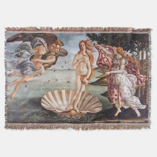 Sandro Botticelli _ Birth of Venus Throw Blanket
