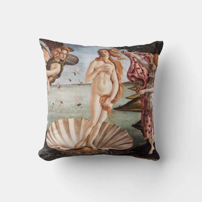 Sandro Botticelli - Birth of Venus Throw Pillow (Front)