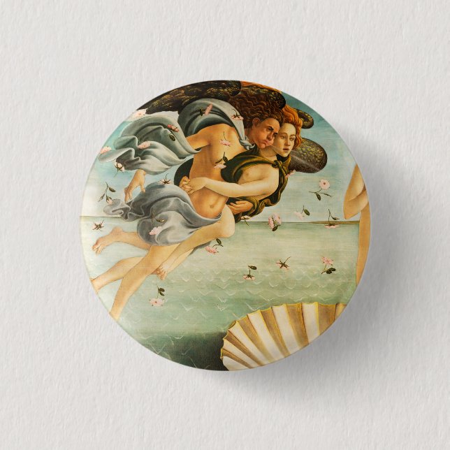 Sandro Botticelli Birth of Venus Zephyrus, Chloris Button (Front)