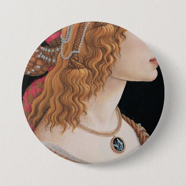 Sandro Botticelli Idealized Portrait Of A Lady Button (Front)