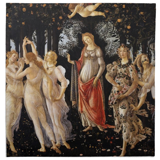 Sandro Botticelli - La Primavera Cloth Napkin (Front)