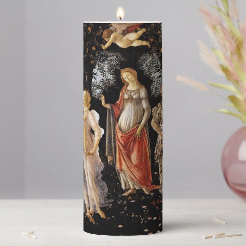 Sandro Botticelli _ La Primavera Cloth Pillar Candle