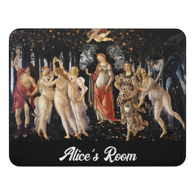 Sandro Botticelli - La Primavera Door Sign (Contemporary Front)