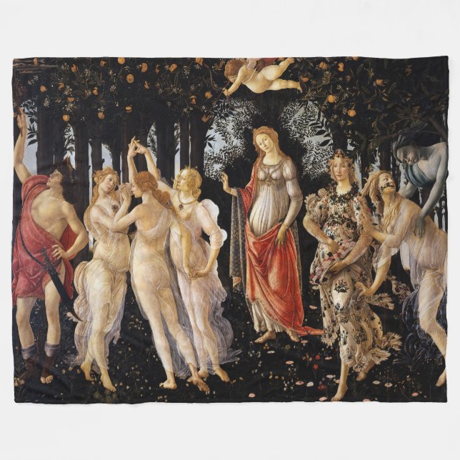 Sandro Botticelli - La Primavera Fleece Blanket (Front (Horizontal))