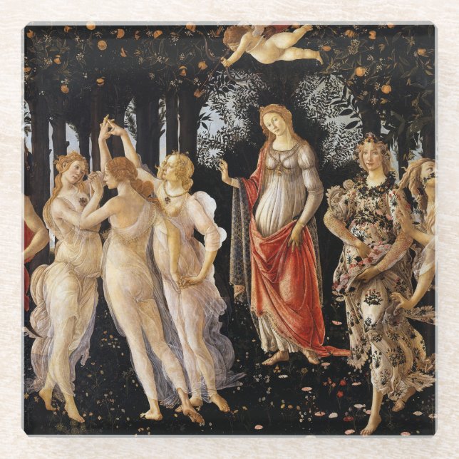 Sandro Botticelli - La Primavera Glass Coaster (Front)