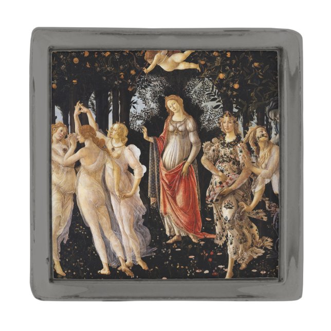 Sandro Botticelli - La Primavera Gunmetal Finish Lapel Pin (Front)