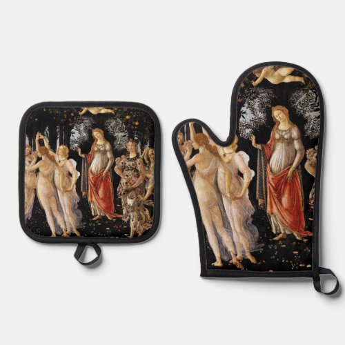 Sandro Botticelli _ La Primavera Oven Mitt  Pot Holder Set