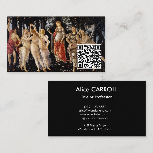 Sandro Botticelli - La Primavera - QR Code Business Card (Front/Back)